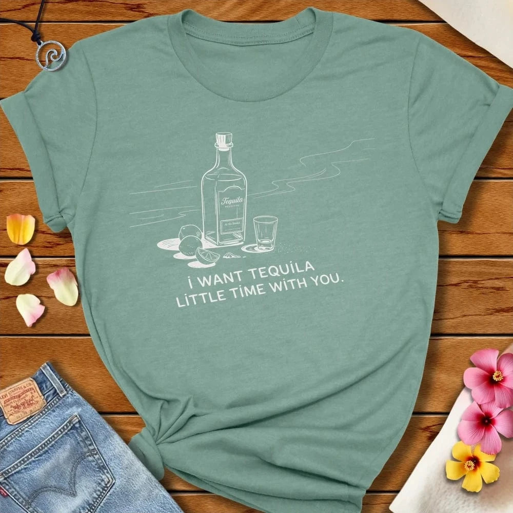 Tequila Time Tee Heather Prism Dusty Blue by Salty By Choice™ We love the beach ocean and anything around water.
