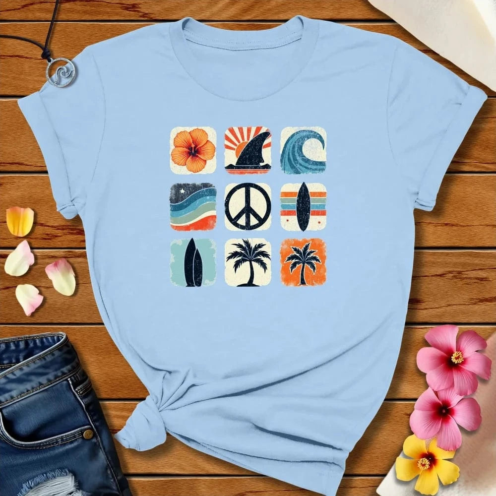 Three By Three Tee Baby Blue by Salty By Choice™ We love the beach ocean and anything around water.