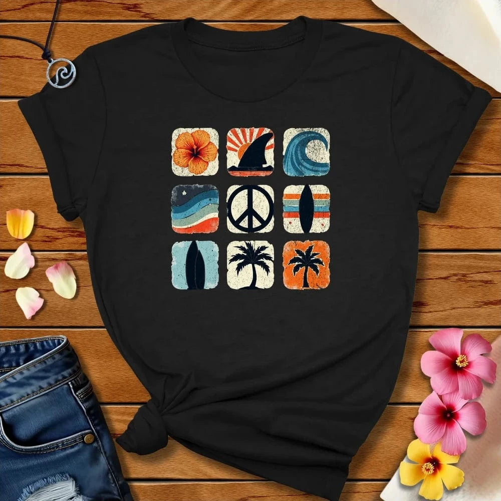 Three By Three Tee Black by Salty By Choice™ We love the beach ocean and anything around water.
