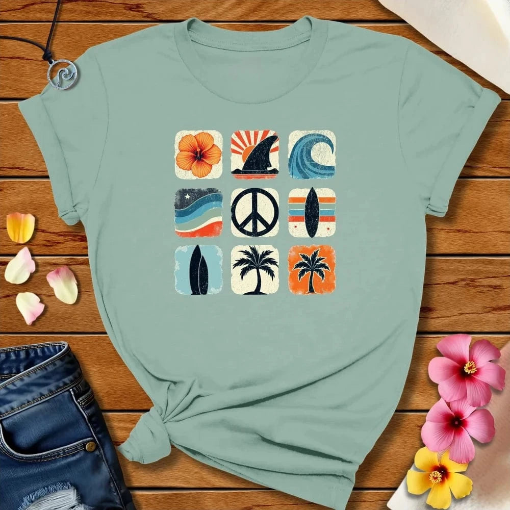 Three By Three Tee Dusty Blue by Salty By Choice™ We love the beach ocean and anything around water.