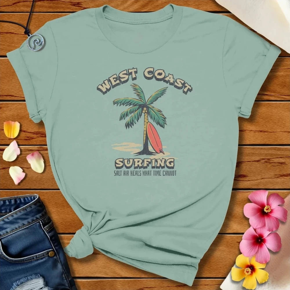 Salt Air Heals Tee Dusty Blue by Salty By Choice® We love the beach ocean and anything around water.