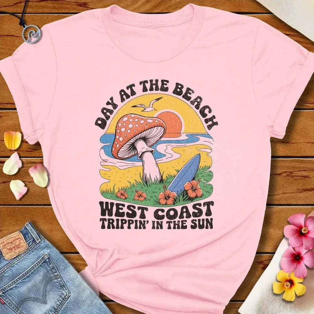 Trippin Tee Soft Pink by Salty By Choice® We love the beach ocean and anything around water.