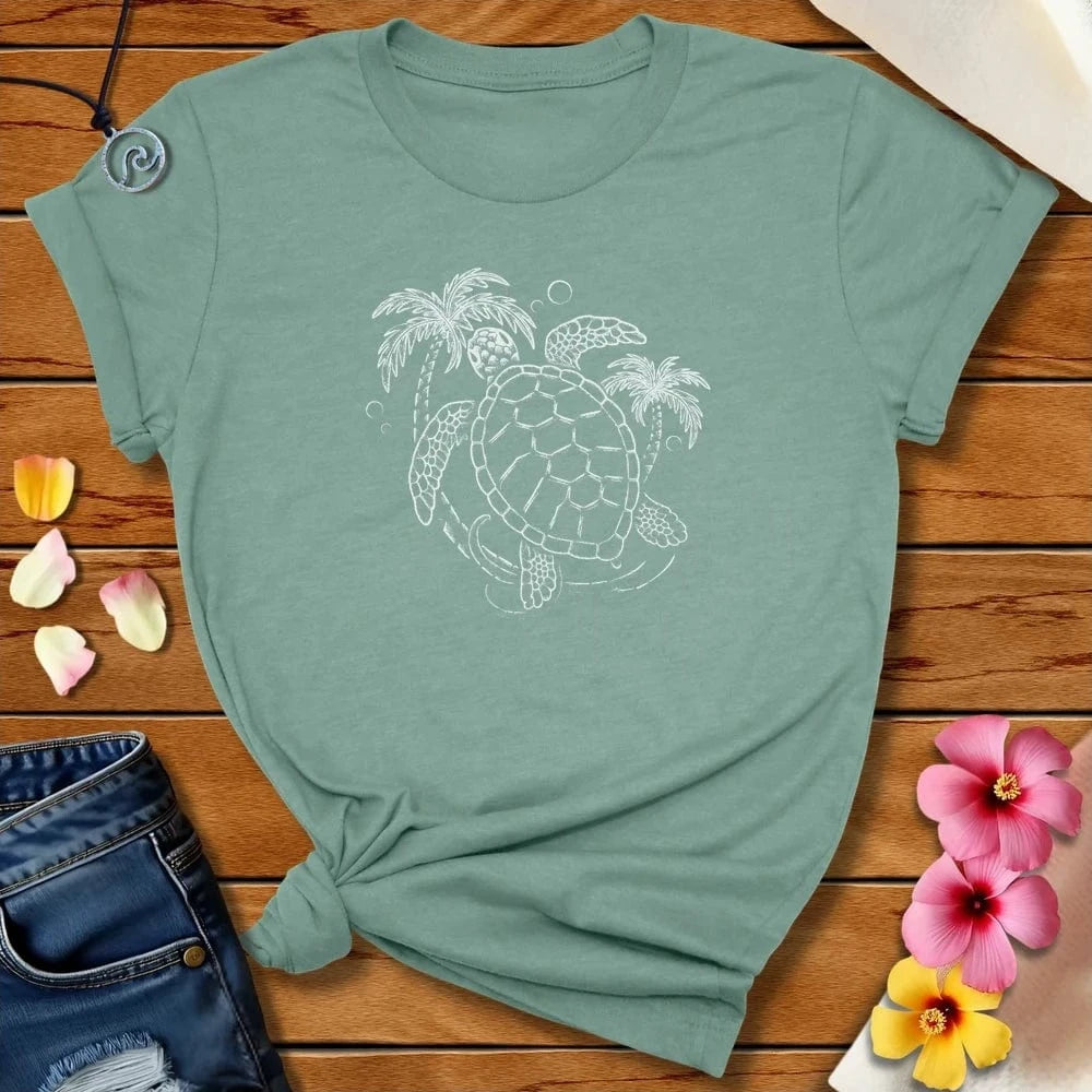 Turtle Love Tee Heather Prism Dusty Blue by Salty By Choice™ We love the beach ocean and anything around water.