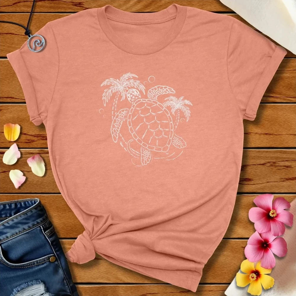 Turtle Love Tee Heather Prism Sunset by Salty By Choice™ We love the beach ocean and anything around water.