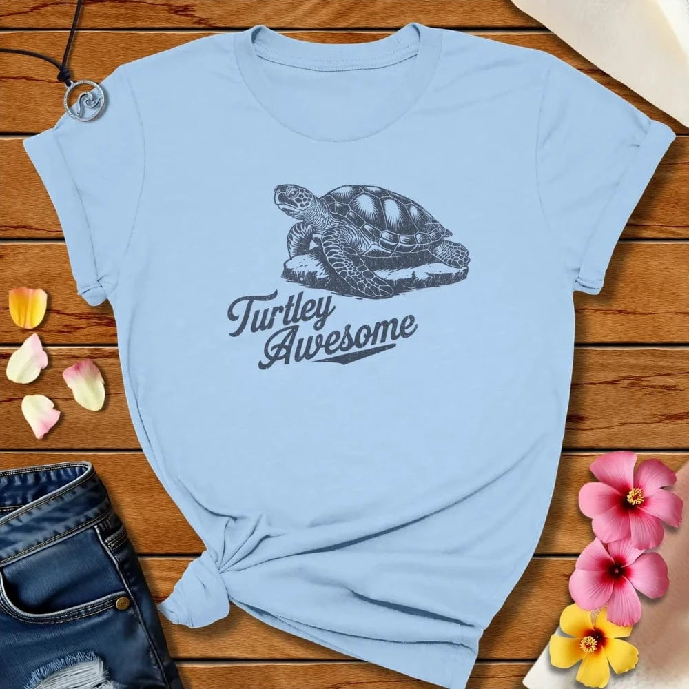 Turtley Awesome Tee Baby Blue by Salty By Choice® We love the beach ocean and anything around water.