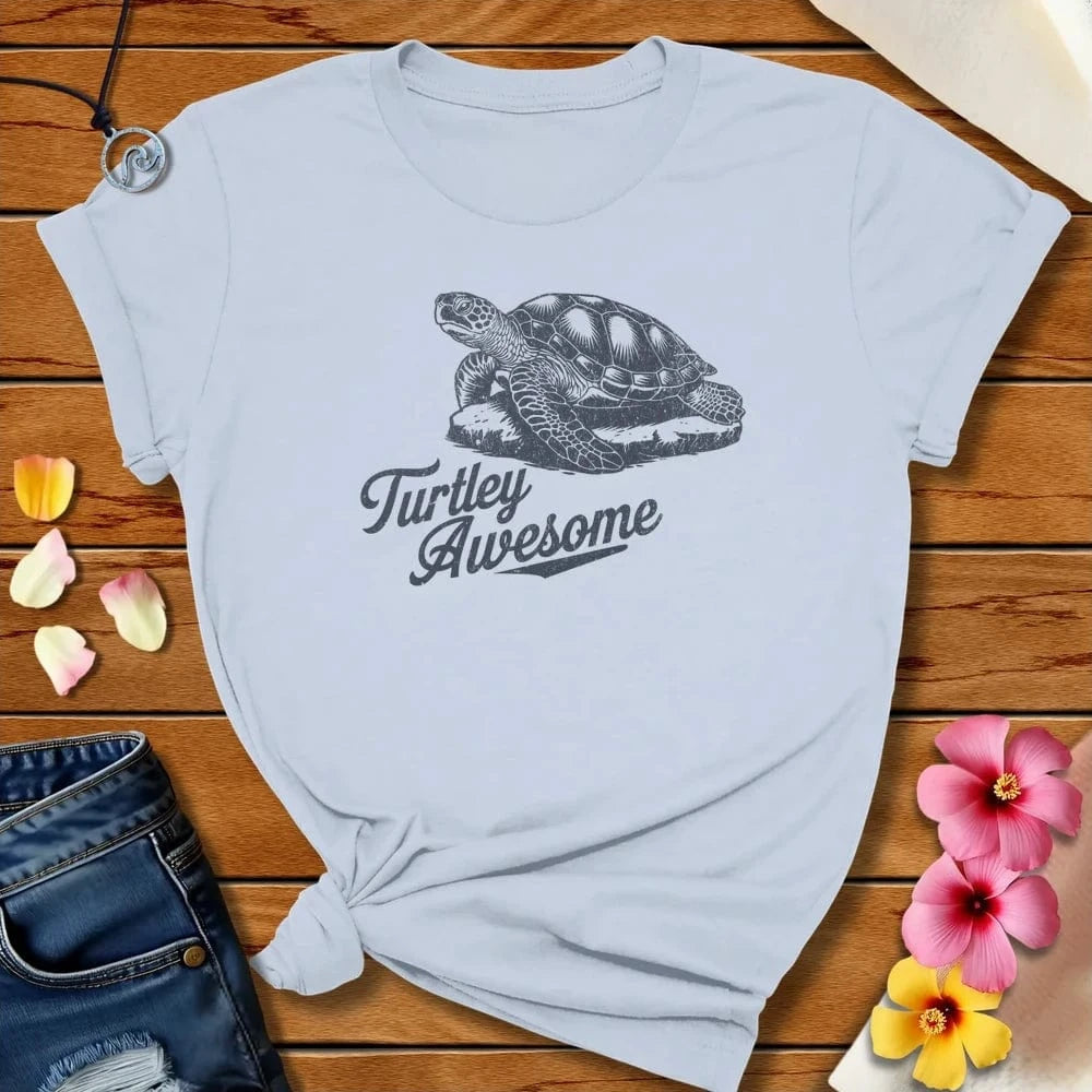 Turtley Awesome Tee Light Blue by Salty By Choice® We love the beach ocean and anything around water.