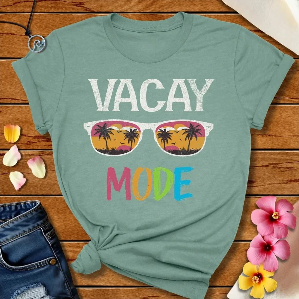 Vaca Mode Tee Heather Prism Dusty Blue by Salty By Choice™ We love the beach ocean and anything around water.