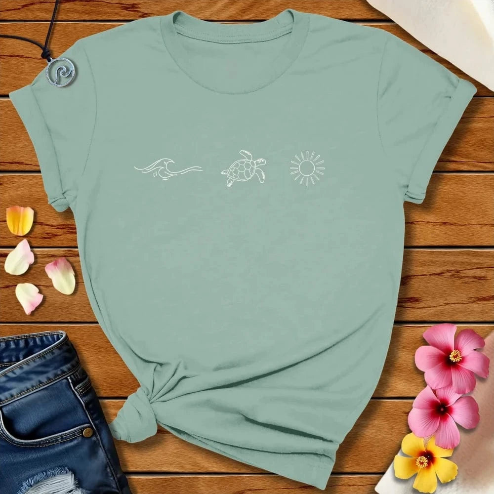 Wave Turtle Sun Tee Dusty Blue by Salty By Choice® We love the beach ocean and anything around water.