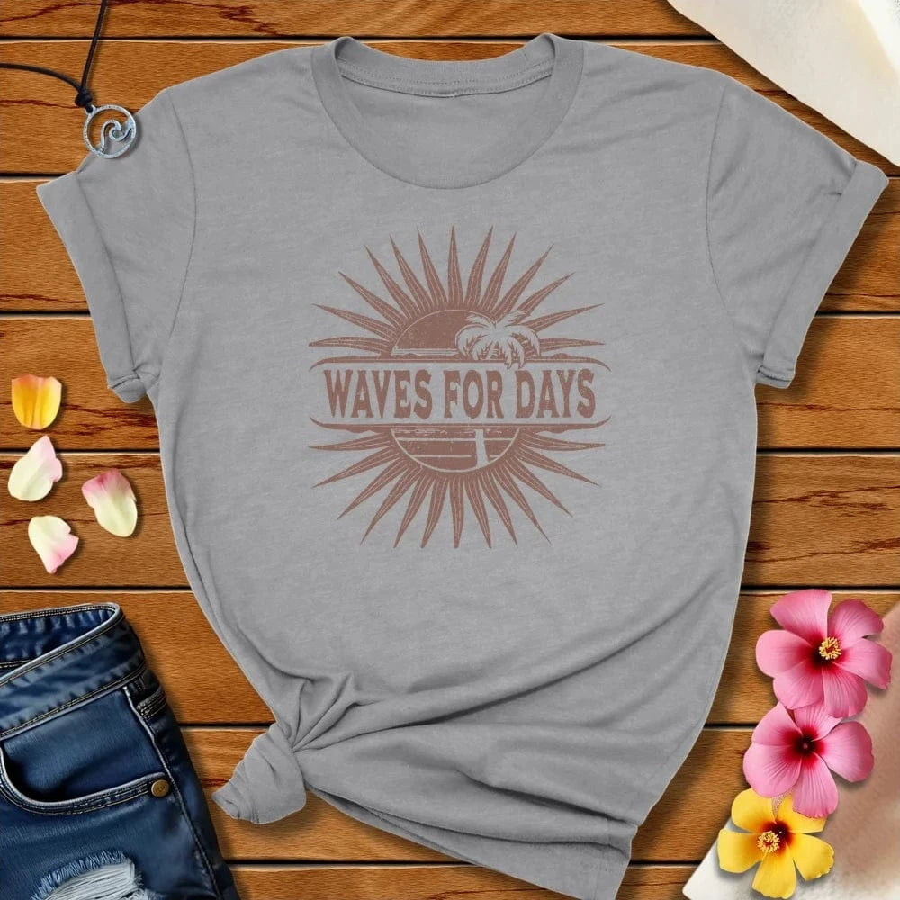 Waves For Days Tee Athletic Heather by Salty By Choice™ We love the beach ocean and anything around water.