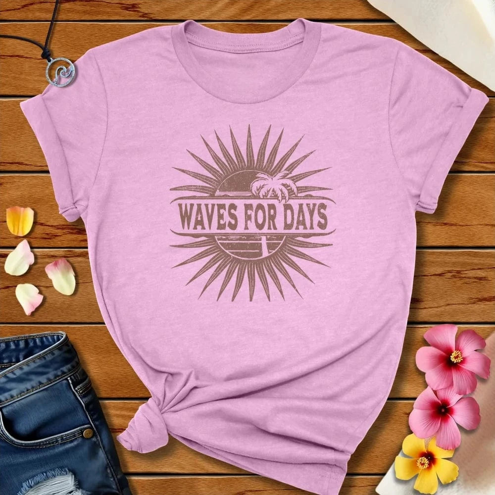 Waves For Days Tee Heather Prism Lilac by Salty By Choice™ We love the beach ocean and anything around water.