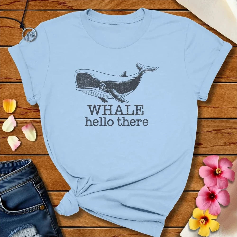Whale Hello Tee Baby Blue by Salty By Choice™ We love the beach ocean and anything around water.