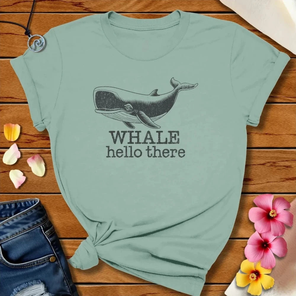 Whale Hello Tee Dusty Blue by Salty By Choice™ We love the beach ocean and anything around water.