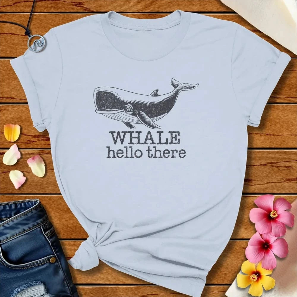 Whale Hello Tee Light Blue by Salty By Choice™ We love the beach ocean and anything around water.