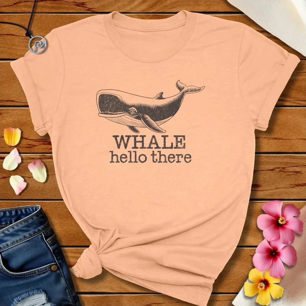 Whale Hello Tee Peach by Salty By Choice™ We love the beach ocean and anything around water.