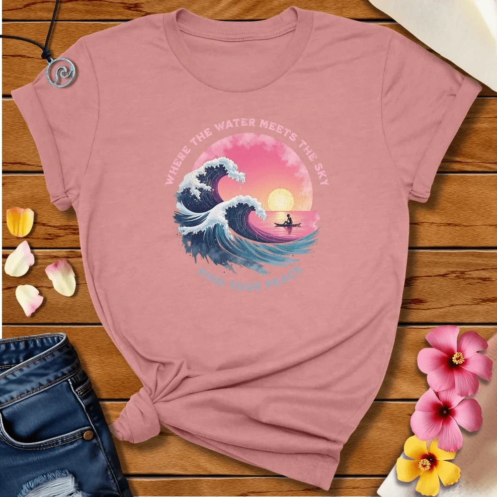 Where The Water Tee Heather Mauve by Salty By Choice® We love the beach ocean and anything around water.