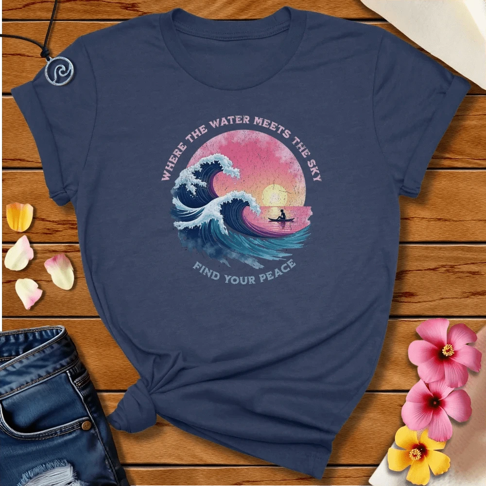 Where The Water Tee Heather Navy by Salty By Choice® We love the beach ocean and anything around water.