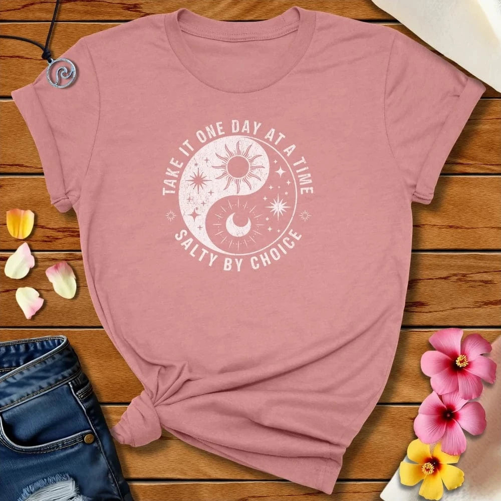Yin Yang One Day Tee Heather Mauve by Salty By Choice™ We love the beach ocean and anything around water.