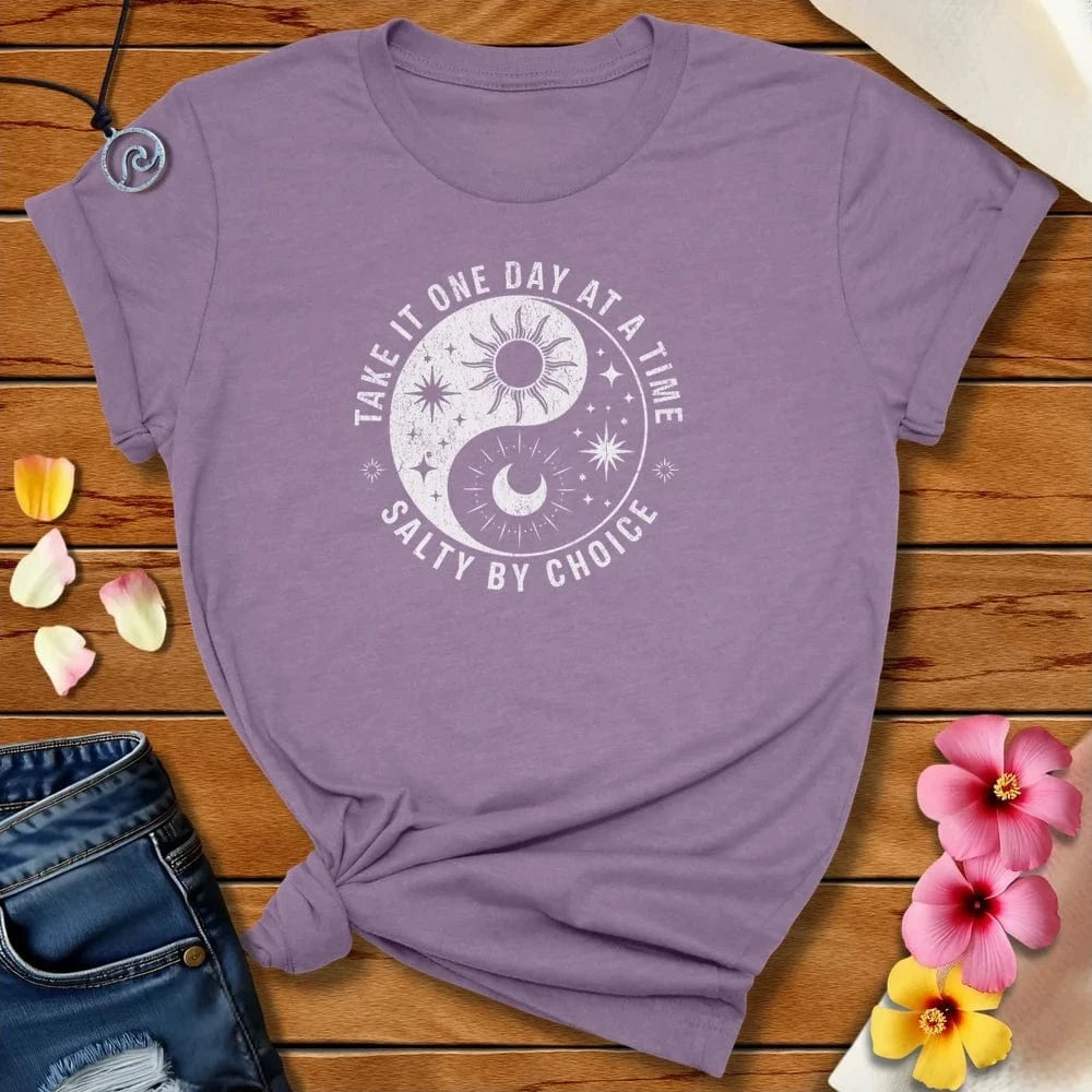 Yin Yang One Day Tee Heather Purple by Salty By Choice™ We love the beach ocean and anything around water.