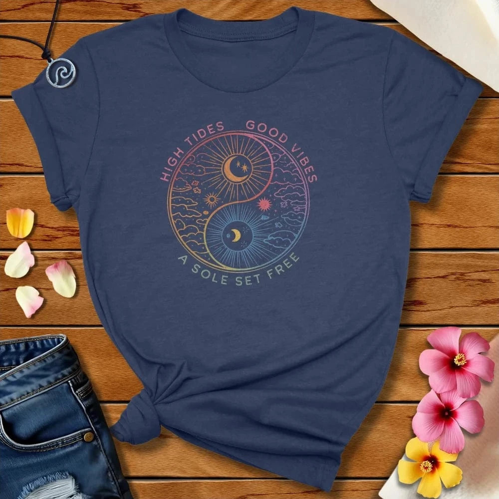 Yin Yang Sole Tee Heather Navy by Salty By Choice™ We love the beach ocean and anything around water.