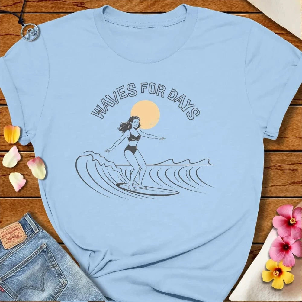 Waves For Days Tee Baby Blue by Salty By Choice® We love the beach ocean and anything around water.