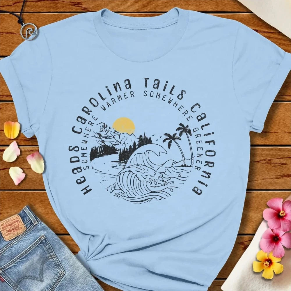 Tails California Tee Baby Blue by Salty By Choice® We love the beach ocean and anything around water.