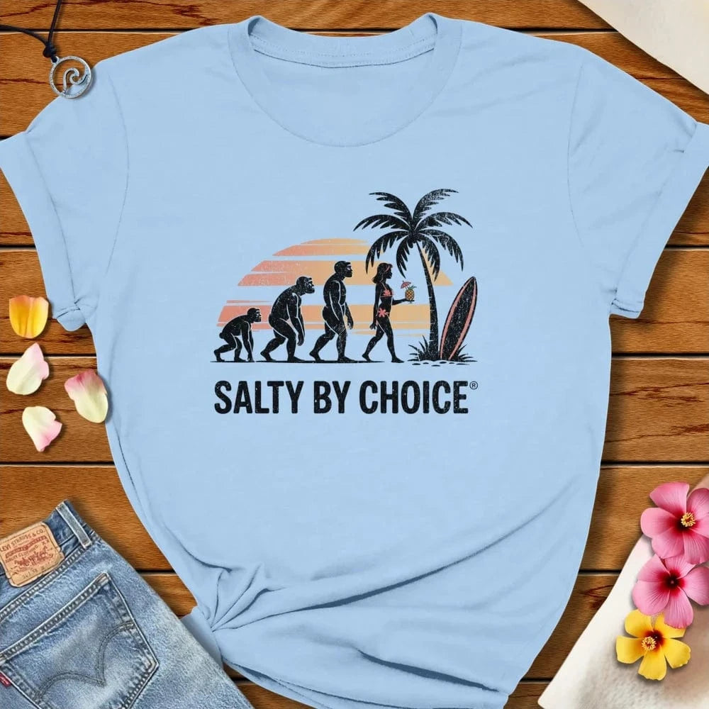 Evolution Of Man Tee Baby Blue by Salty By Choice® We love the beach ocean and anything around water.