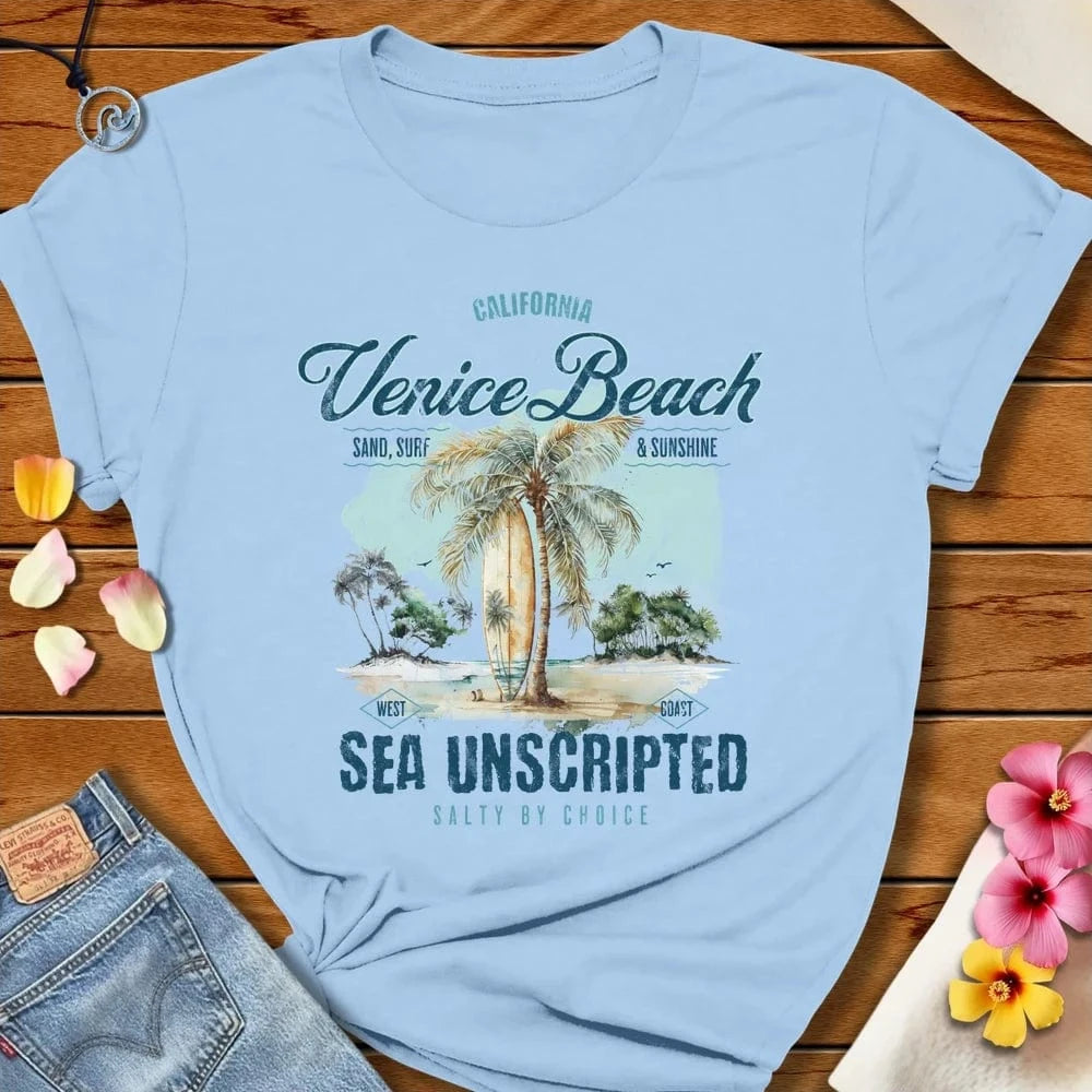 Venice Beach Tee Baby Blue by Salty By Choice® We love the beach ocean and anything around water.