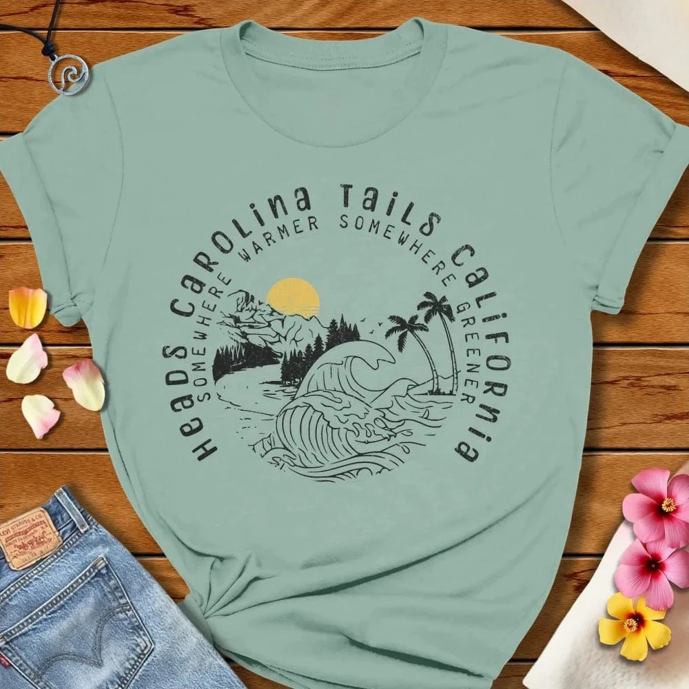 Tails California Tee Dusty Blue by Salty By Choice® We love the beach ocean and anything around water.