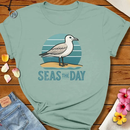 Seas The Day Tee Dusty Blue by Salty By Choice® We love the beach ocean and anything around water.