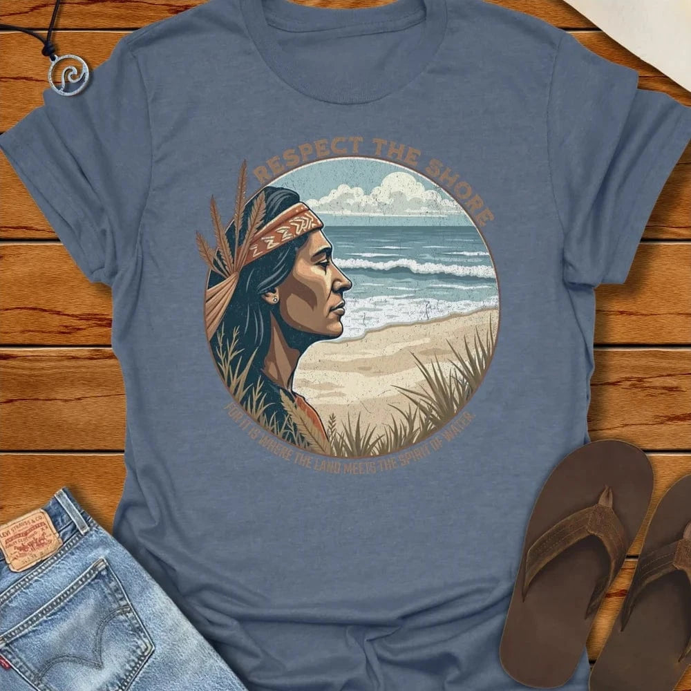 Respect Tee Heather Indigo by Salty By Choice® We love the beach ocean and anything around water.