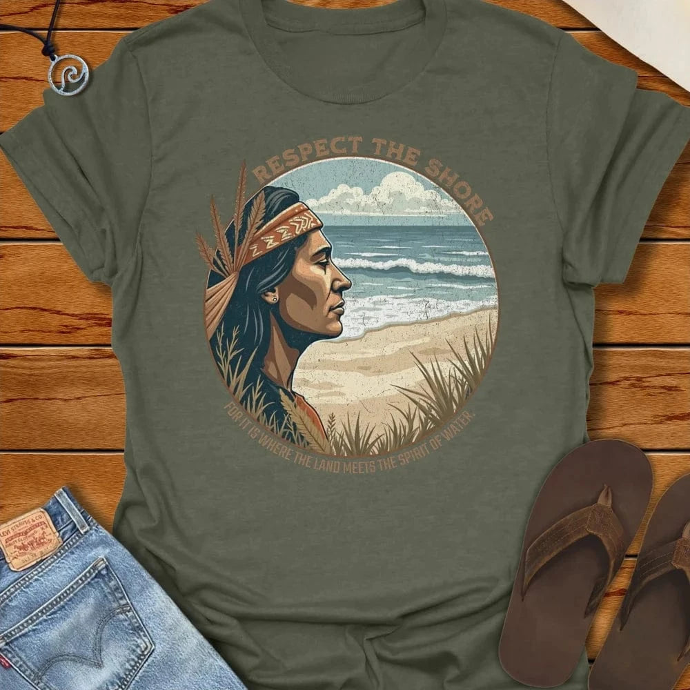 Respect Tee Heather Military Green by Salty By Choice® We love the beach ocean and anything around water.