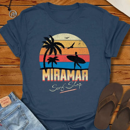 California Beach Retro Surf Tee Heather Navy by Salty By Choice® We love the beach ocean and anything around water.