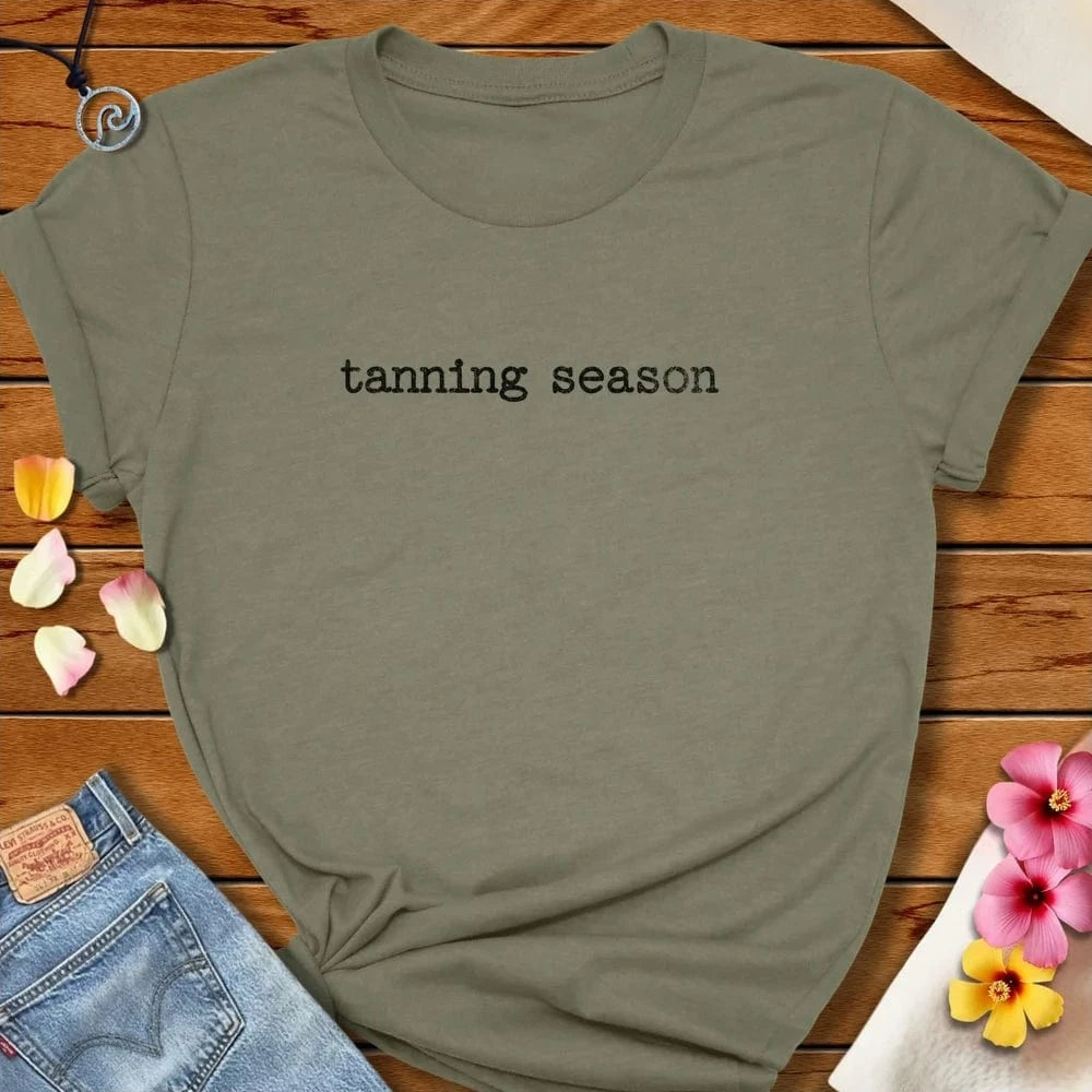 Tanning Season Tee Heather Olive by Salty By Choice® We love the beach ocean and anything around water.