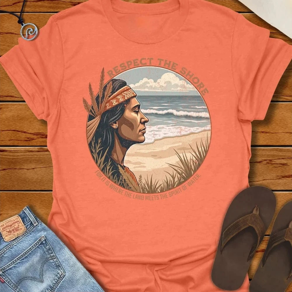 Respect Tee Heather Orange by Salty By Choice® We love the beach ocean and anything around water.