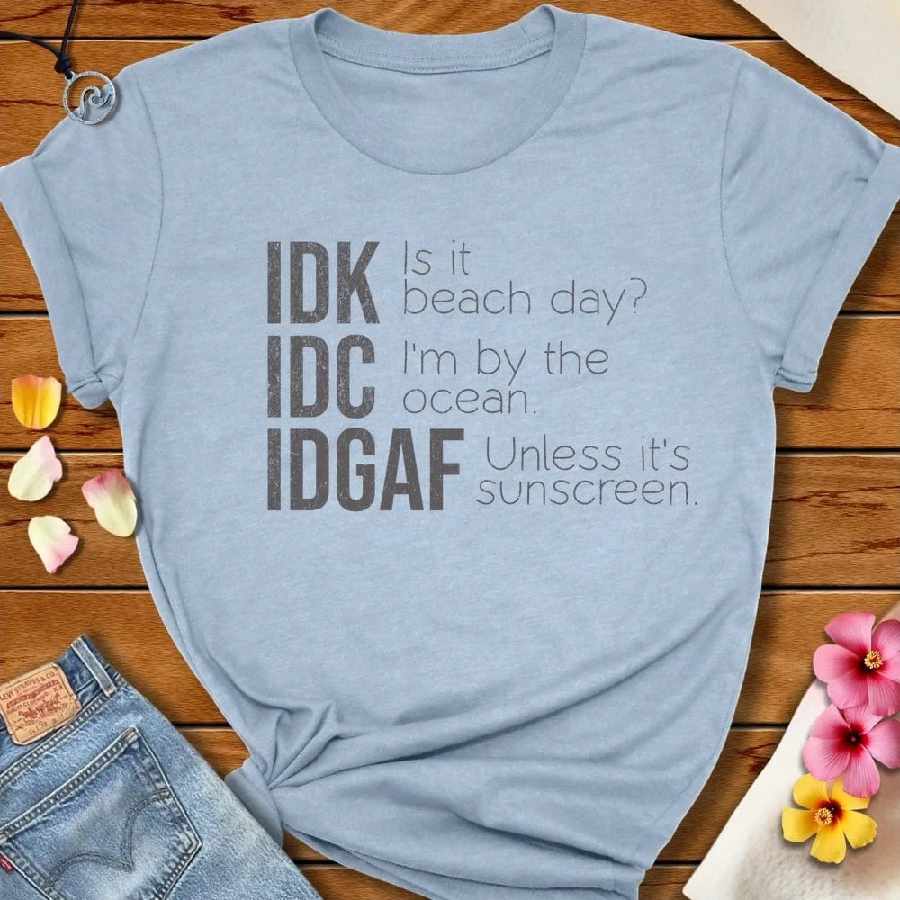Idk Tee Heather Prism Blue by Salty By Choice® We love the beach ocean and anything around water.