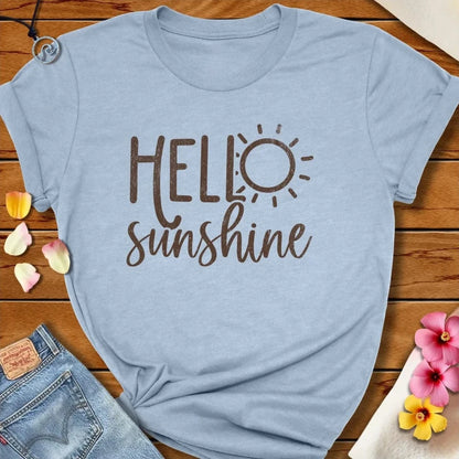Hello Sunshine Tee Heather Prism Blue by Salty By Choice® We love the beach ocean and anything around water.