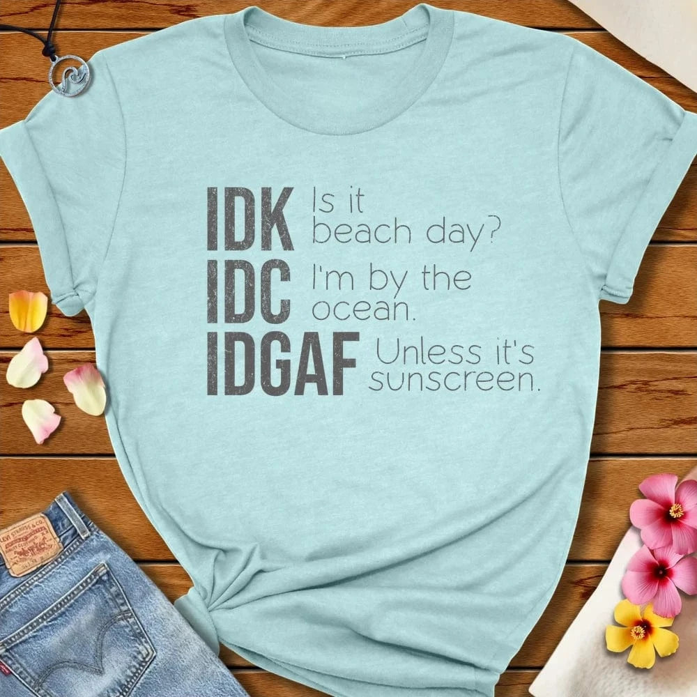 Idk Tee Heather Prism Ice Blue by Salty By Choice® We love the beach ocean and anything around water.