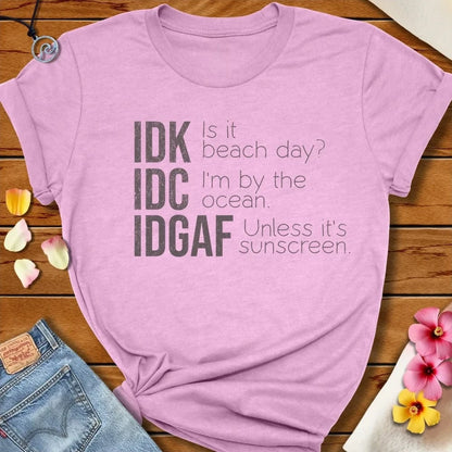 Idk Tee Heather Prism Lilac by Salty By Choice® We love the beach ocean and anything around water.