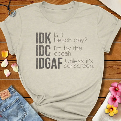 Idk Tee Heather Prism Natural by Salty By Choice® We love the beach ocean and anything around water.