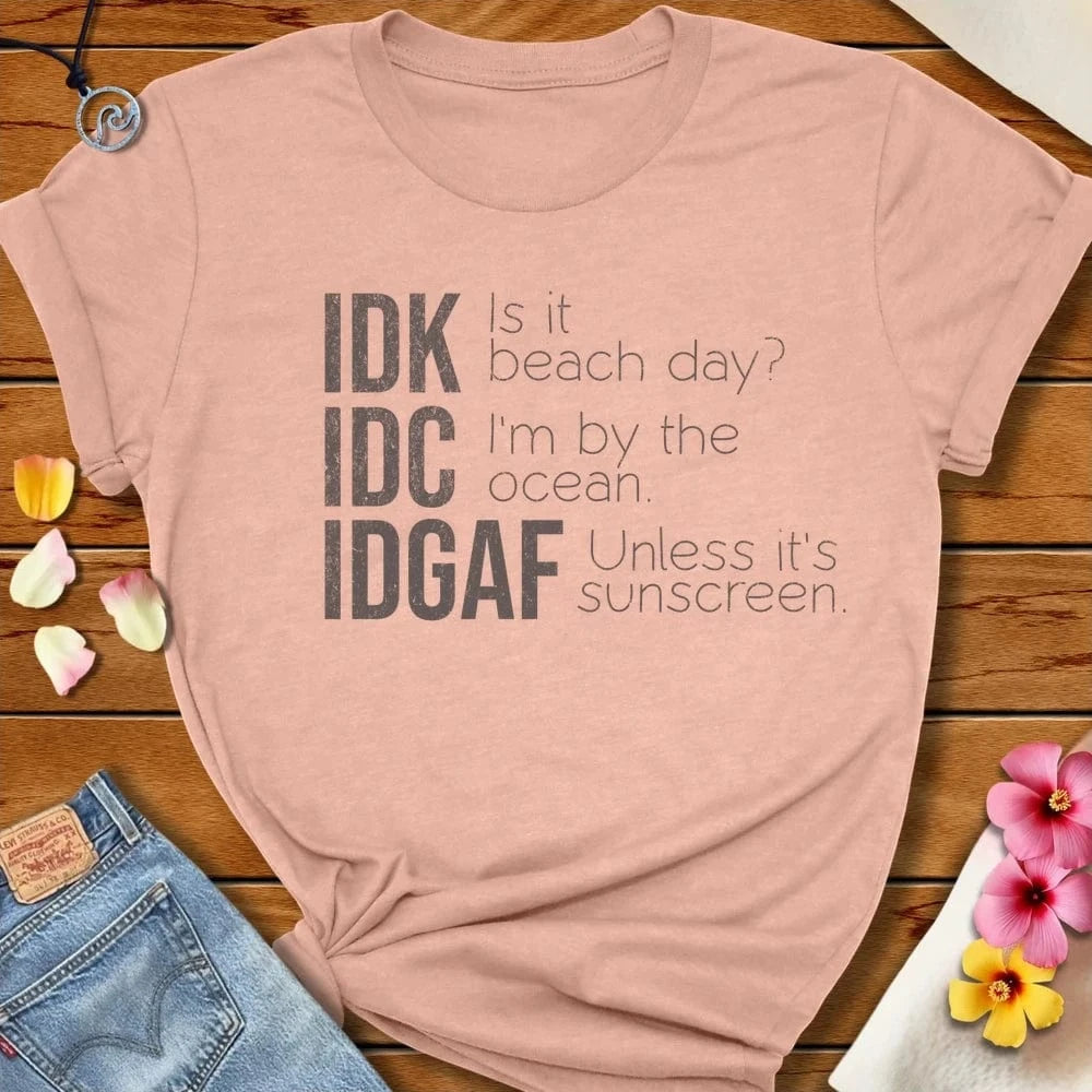 Idk Tee Heather Prism Peach by Salty By Choice® We love the beach ocean and anything around water.