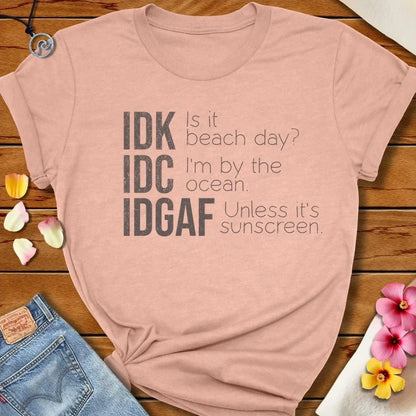Idk Tee Heather Prism Peach by Salty By Choice® We love the beach ocean and anything around water.