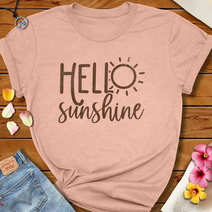 Hello Sunshine Tee Heather Prism Peach by Salty By Choice® We love the beach ocean and anything around water.