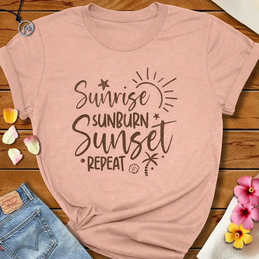 Sunrise Sunburn Tee Heather Prism Peach by Salty By Choice® We love the beach ocean and anything around water.