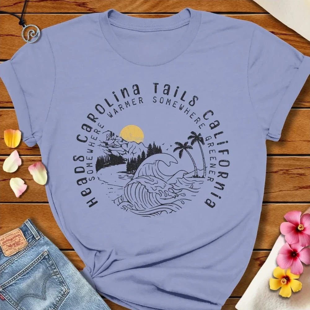 Tails California Tee Lavender Blue by Salty By Choice® We love the beach ocean and anything around water.