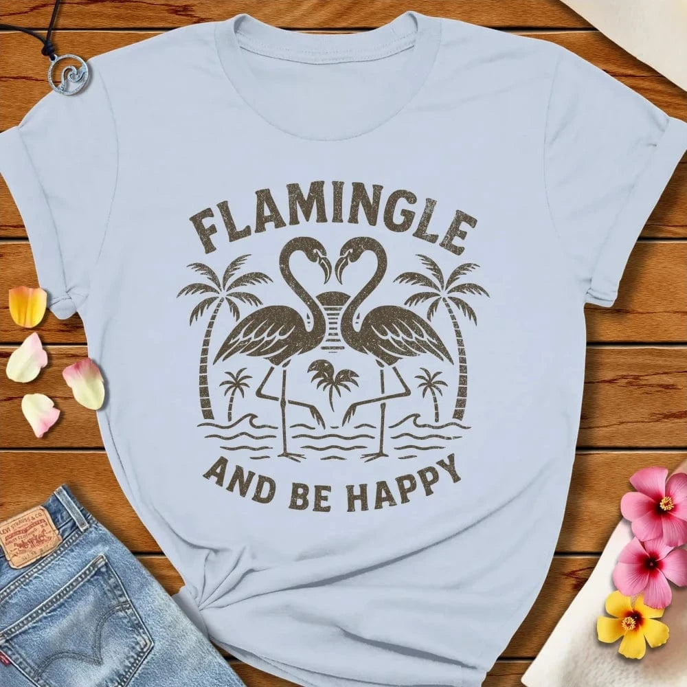 Flamingle Tee Light Blue by Salty By Choice® We love the beach ocean and anything around water.