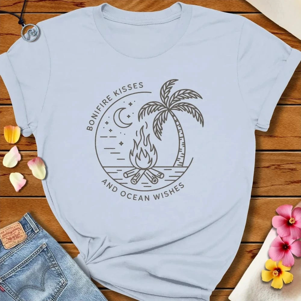 Bonfire Kisses Tee Light Blue by Salty By Choice® We love the beach ocean and anything around water.