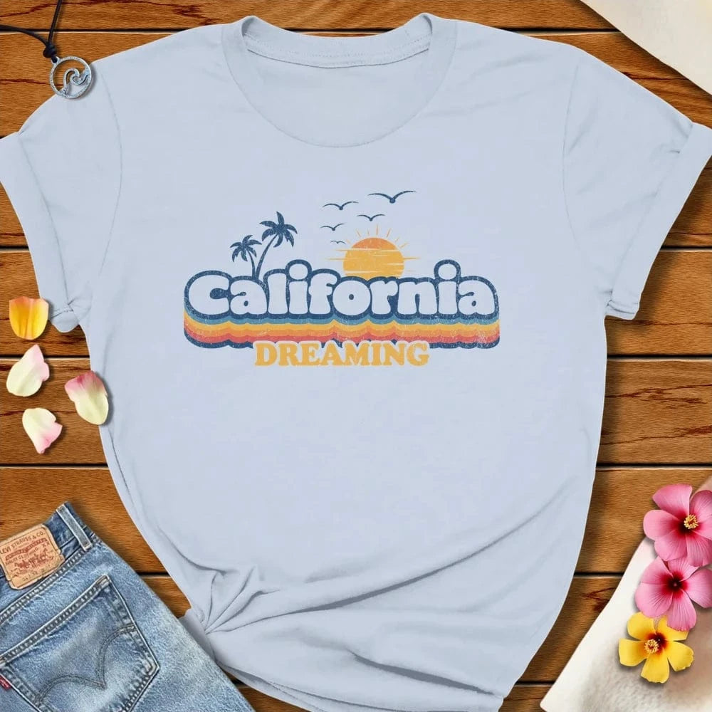 California Dreaming Tee Light Blue by Salty By Choice® We love the beach ocean and anything around water.
