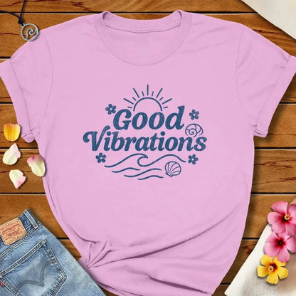 Good Vibrations Tee Lilac by Salty By Choice® We love the beach ocean and anything around water.