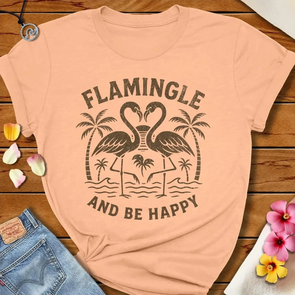 Flamingle Tee Peach by Salty By Choice® We love the beach ocean and anything around water.