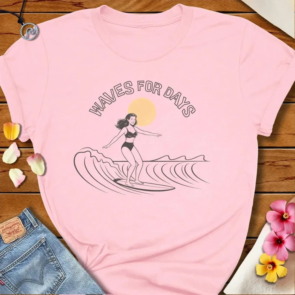 Waves For Days Tee Soft Pink by Salty By Choice® We love the beach ocean and anything around water.